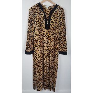 Charter Club Intimates Women's Sz. M Leopard Velvet/Velour House Coat/Robe